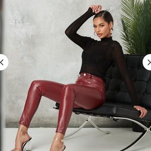 BRAND NEW Wine leather pants
